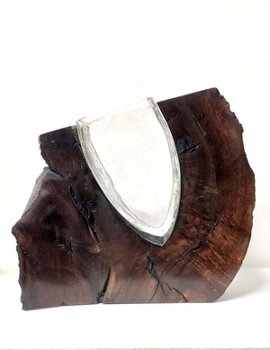 Clear Glass with Walnut Burl Wood Wood, Glass Scott Slagerman Glass 