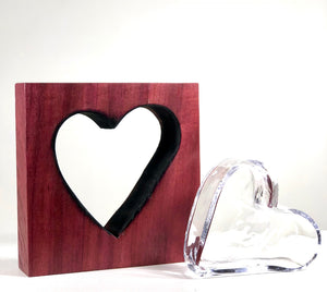 Purple Heart Wood with Handblown Clear Glass