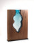 Clean Cut Walnut Wood with Handblown Aqua Glass "Amphora"