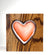 Zebra Wood Heart with Handblown Apricot Glass