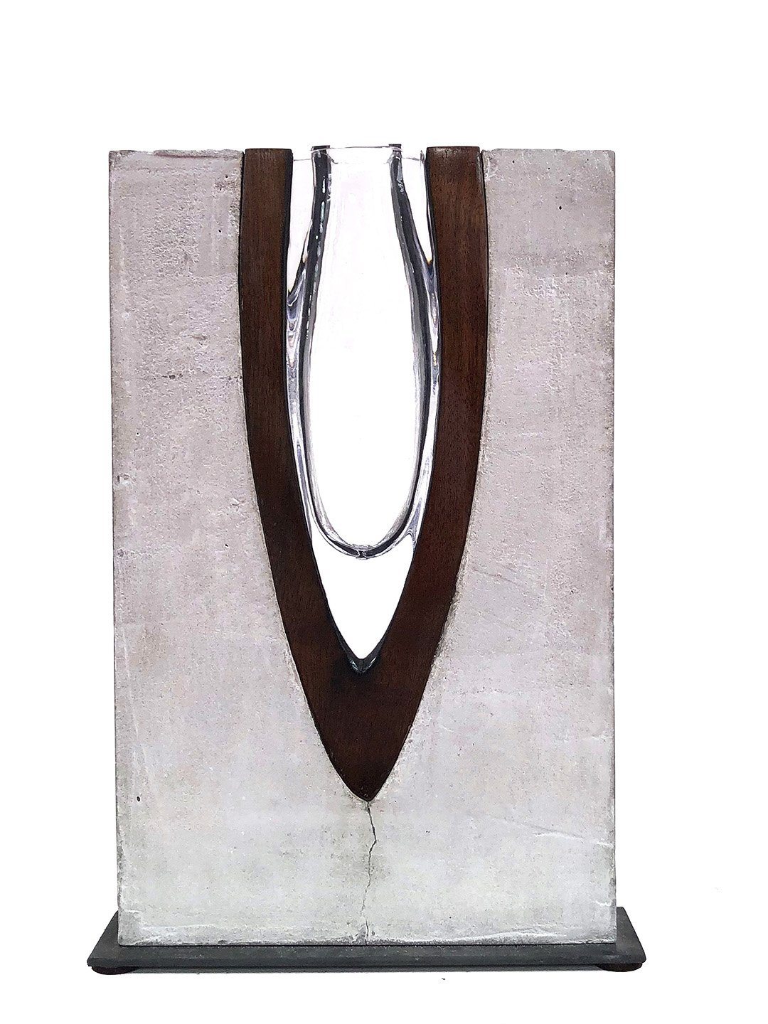 "Aerodynamic" (Small) Cement, Wood, Handblown Glass and Metal Cement, Wood, Glass, Metal Scott Slagerman Glass 
