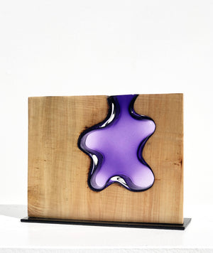 Handblown Amethyst Star with Poplar Wood
