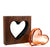 Clean Cut Walnut Wood and Apricot Glass