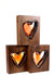 Clean Cut Walnut Wood and Apricot Glass