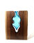 Live Edge Claro Walnut with Handblown Aqua Glass Wood, Glass, Metal Base Scott Slagerman Glass 