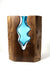 Live Edge Claro Walnut with Handblown Aqua Glass Wood, Glass, Metal Base Scott Slagerman Glass 