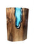Live Edge Claro Walnut with Handblown Aqua Glass "Lake" Wood, Glass, Metal Base Scott Slagerman Glass 