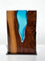 Walnut Wood with Aqua Glass