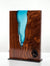 Walnut Wood with Aqua Glass