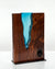 Walnut Wood with Aqua Glass