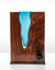 Walnut Wood with Aqua Glass