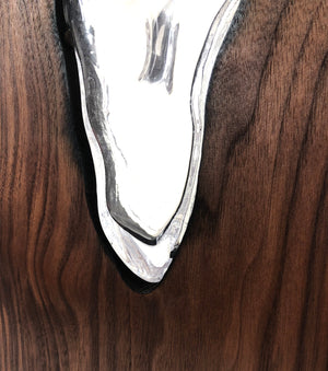Handblown Clear Glass with Clean Cut Walnut