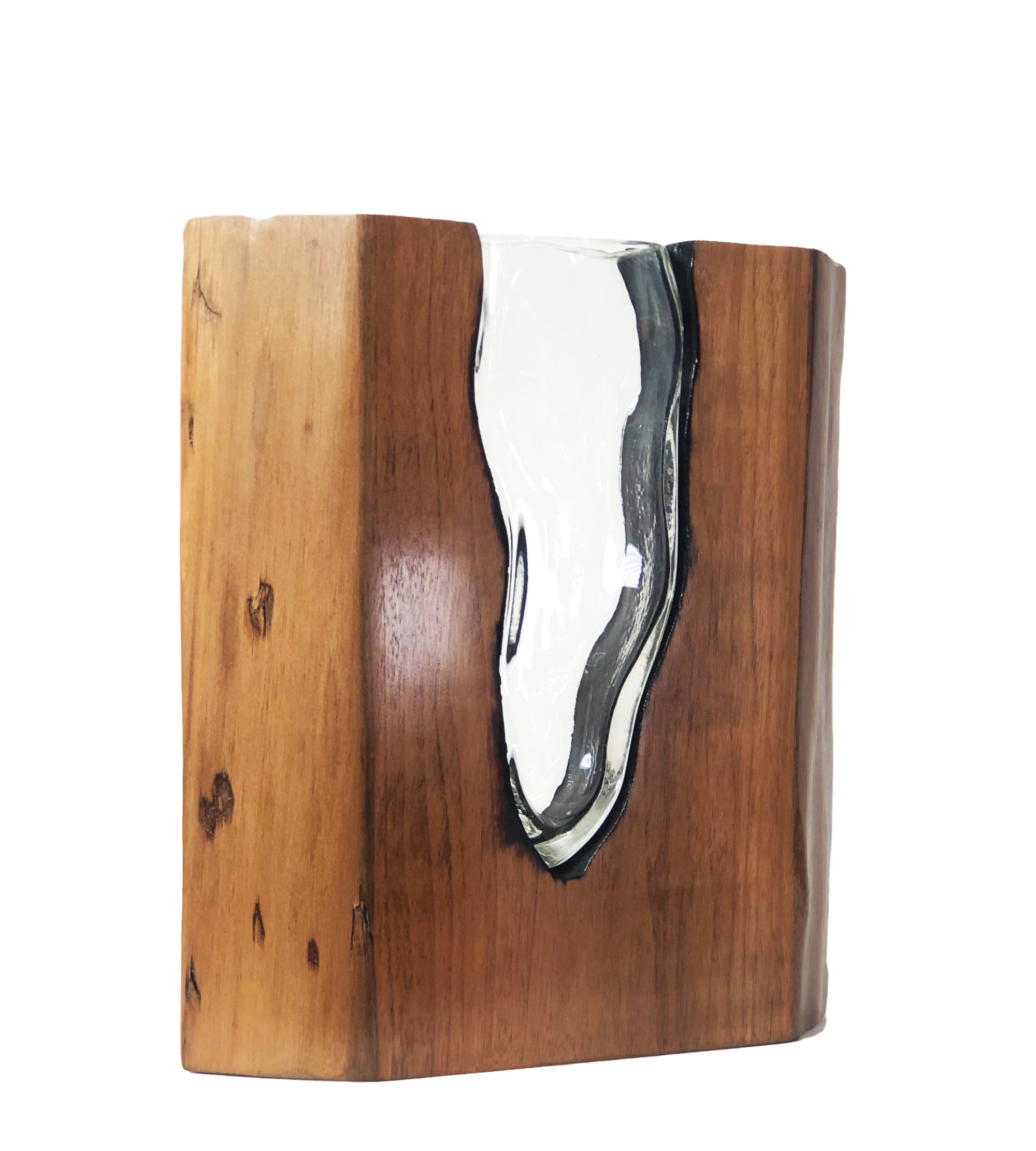 Clear "Lake" with Live Edge Walnut