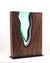 Clean Cut Walnut Wood with Hand Blown Emerald Glass "Lake"