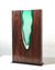 Handblown Emerald Glass with Clean cut Walnut Wood!