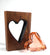 Live Edge "Walnut Wood" and Handblown Apricot Glass