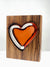 Zebra Wood with Apricot Handblown Glass Heart