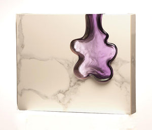 "Aqua Flower" Handblown Aqua Glass with Porcelain Marble Porcelain Glass Stainless Steel Scott Slagerman Glass 
