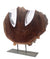 Walnut Round with Two Handblown Clear Vases "Slice" Wood, Glass, Metal Base Scott Slagerman Glass 
