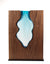 Clean Cut Walnut Wood with Handblown Aqua Glass "Amphora"