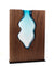 Clean Cut Walnut Wood with Handblown Aqua Glass "Amphora"
