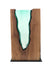 Clean Cut Walnut Wood with Hand blown Emerald Glass "Lake"