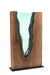 Clean Cut Walnut Wood with Hand blown Emerald Glass "Lake"