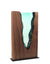 Clean Cut Walnut Wood with Hand blown Emerald Glass "Lake"