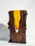 Handblown Topaz Glass with Live Edge Walnut Wood