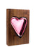 Tall Walnut with Handblown Ruby Glass Heart