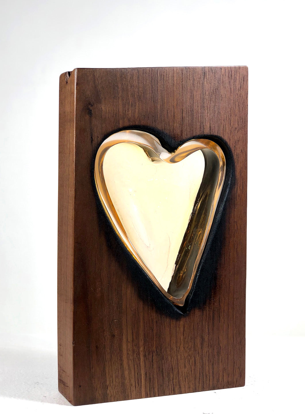 Clean Cut Walnut Wood with Topaz Glass