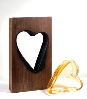 Clean Cut Walnut Wood with Topaz Glass