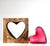 Zebra Wood Heart with Handblown Ruby Glass